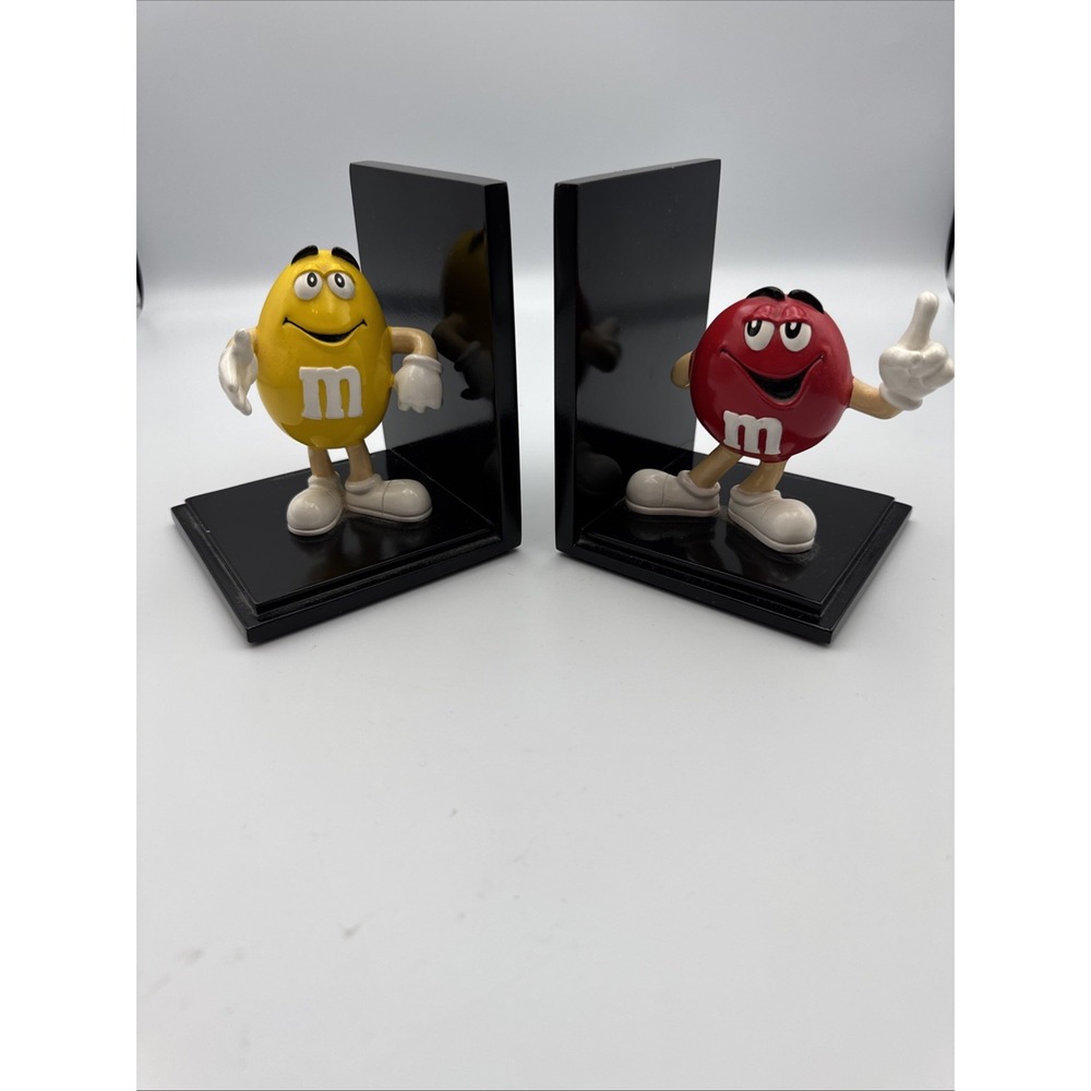 M&M Candy Collectible Book Shelf Book Ends Rare